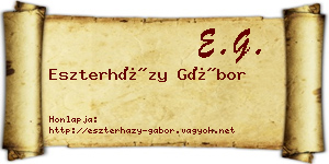 Eszterházy Gábor névjegykártya